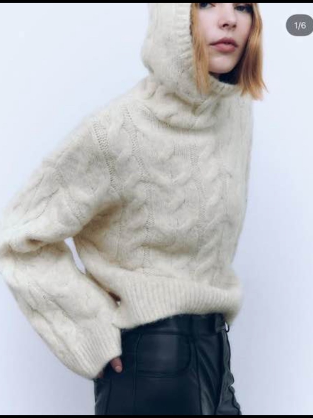 Zara cozy knit hoodie